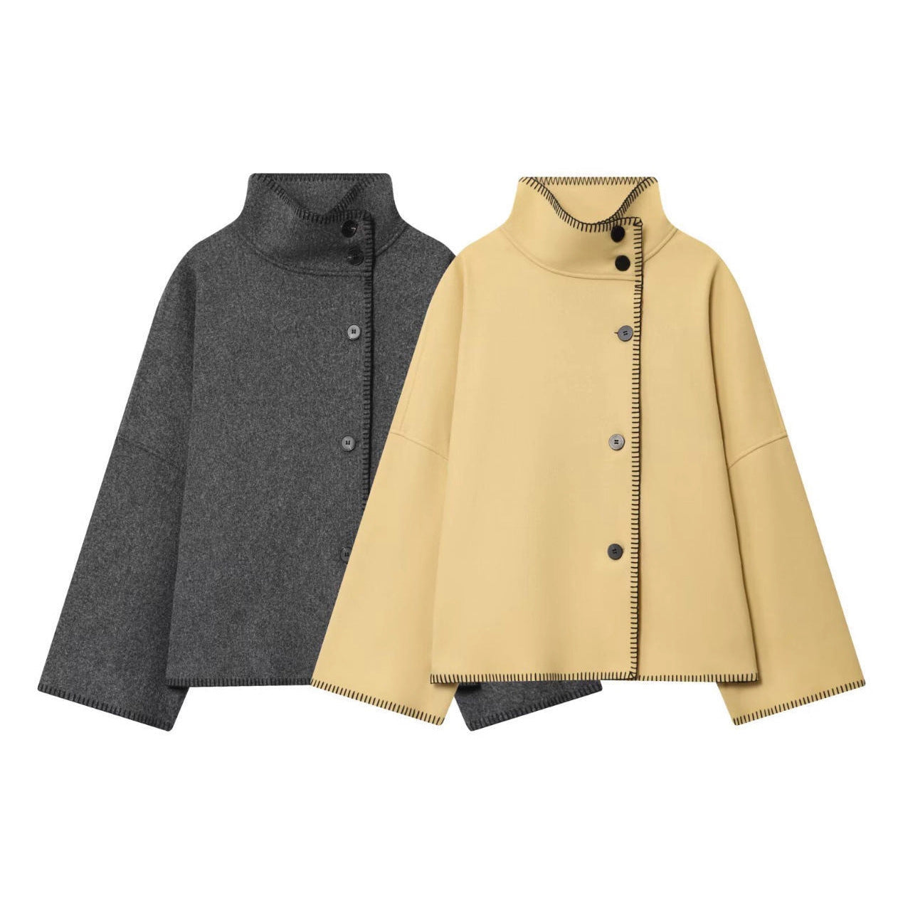 Women's Attractive Fashion Casual Turtleneck Long-sleeved Coats