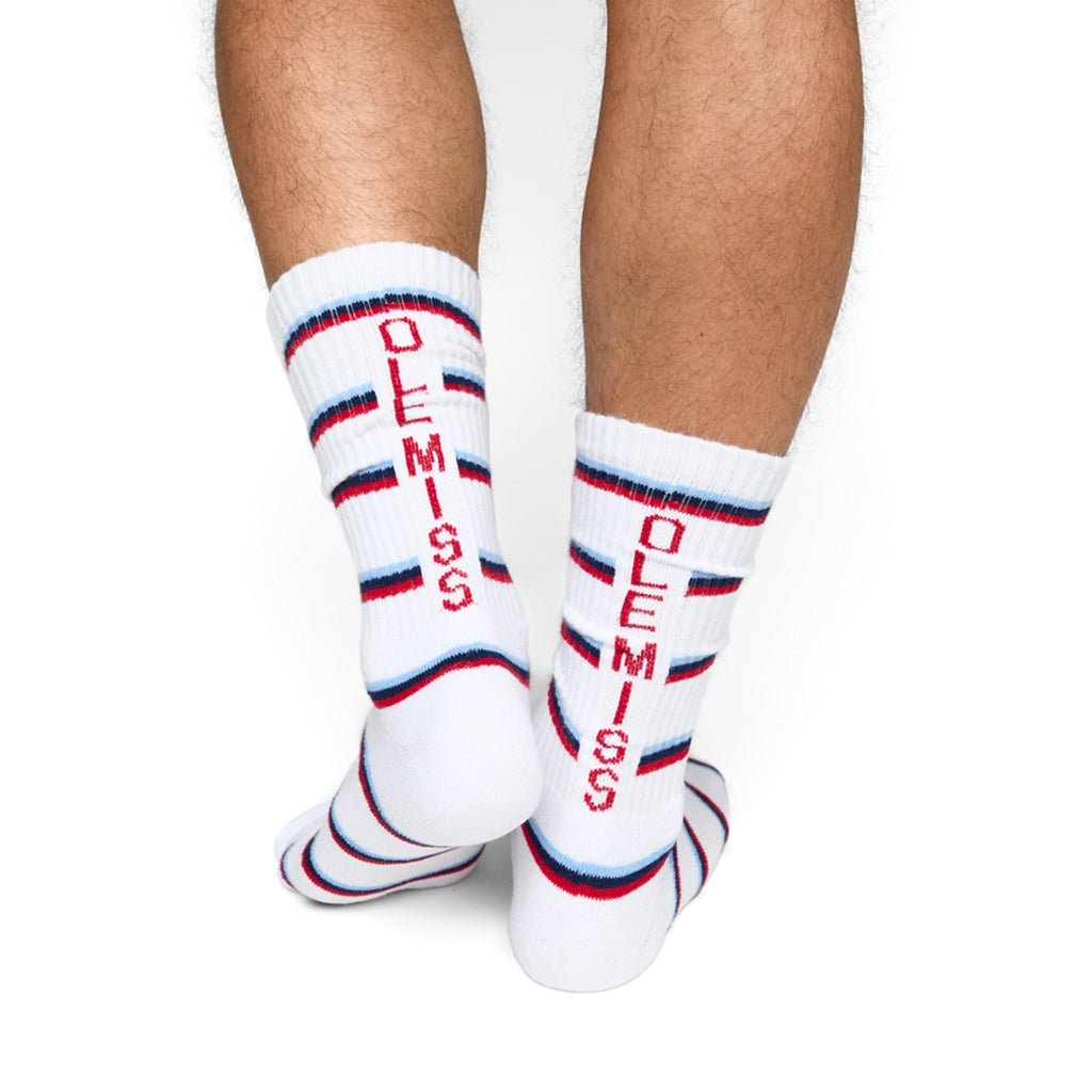 White Stripe Ole Miss Casual Crew
