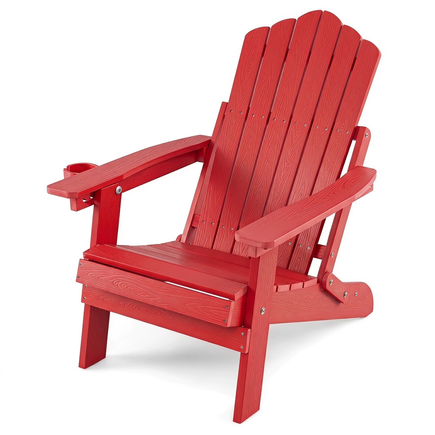 Folding Adirondack Chair with Adjustable Backrest & Cup Holder