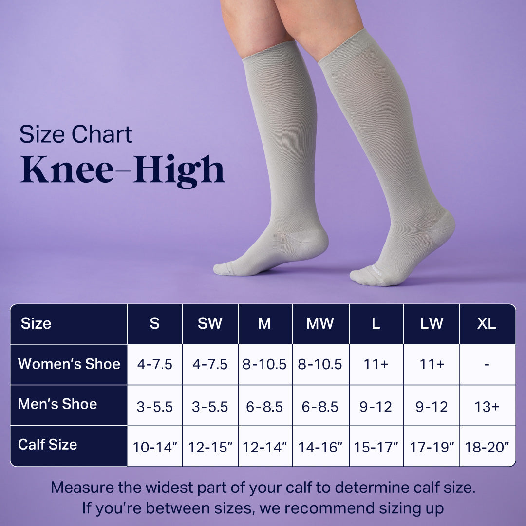 Knee-High Compression Socks – Stripes Navy (20-30 mmHg)