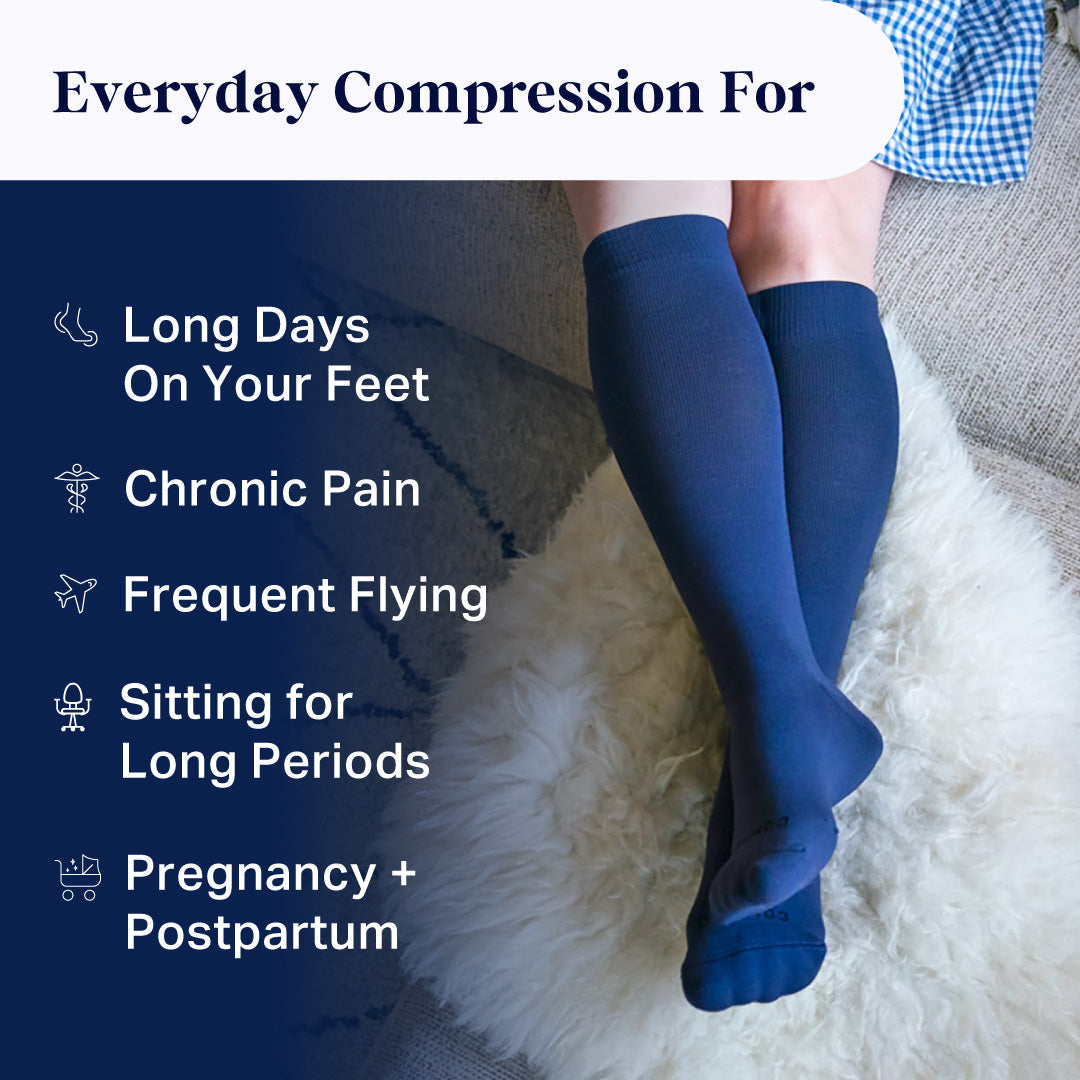 Knee-High Compression Socks – Solid Rose (20-30 mmHg)