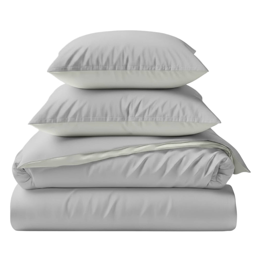 Two-Tone Bamboo Duvet Cover + 2 Shams Set