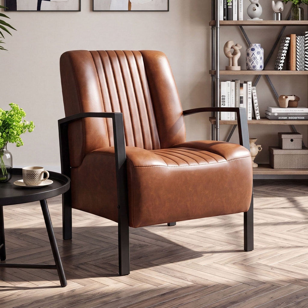 Upholstered Accent Chair with Padded Seat and Armrests