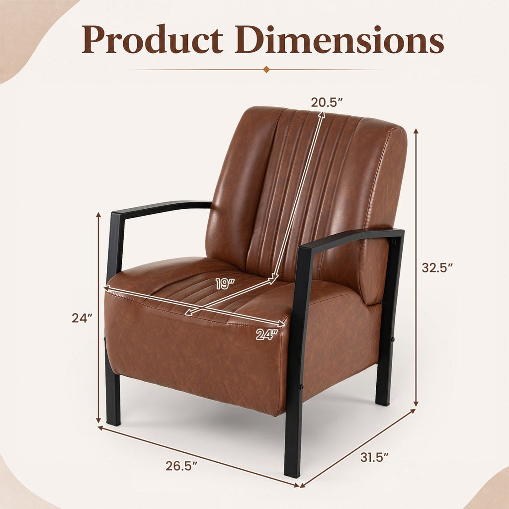 Upholstered Accent Chair with Padded Seat and Armrests