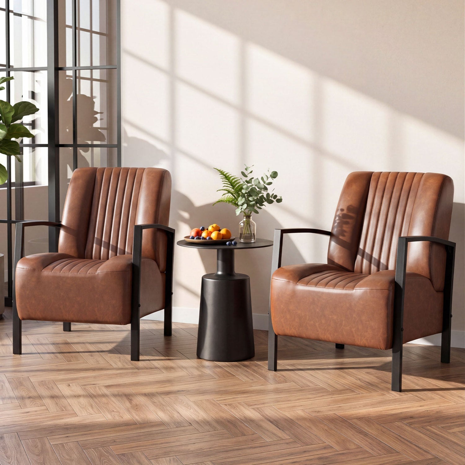 Upholstered Accent Chair with Padded Seat and Armrests