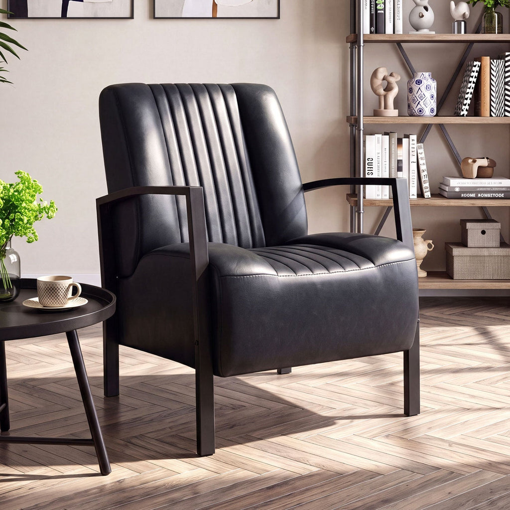 Upholstered Accent Chair with Padded Seat and Armrests