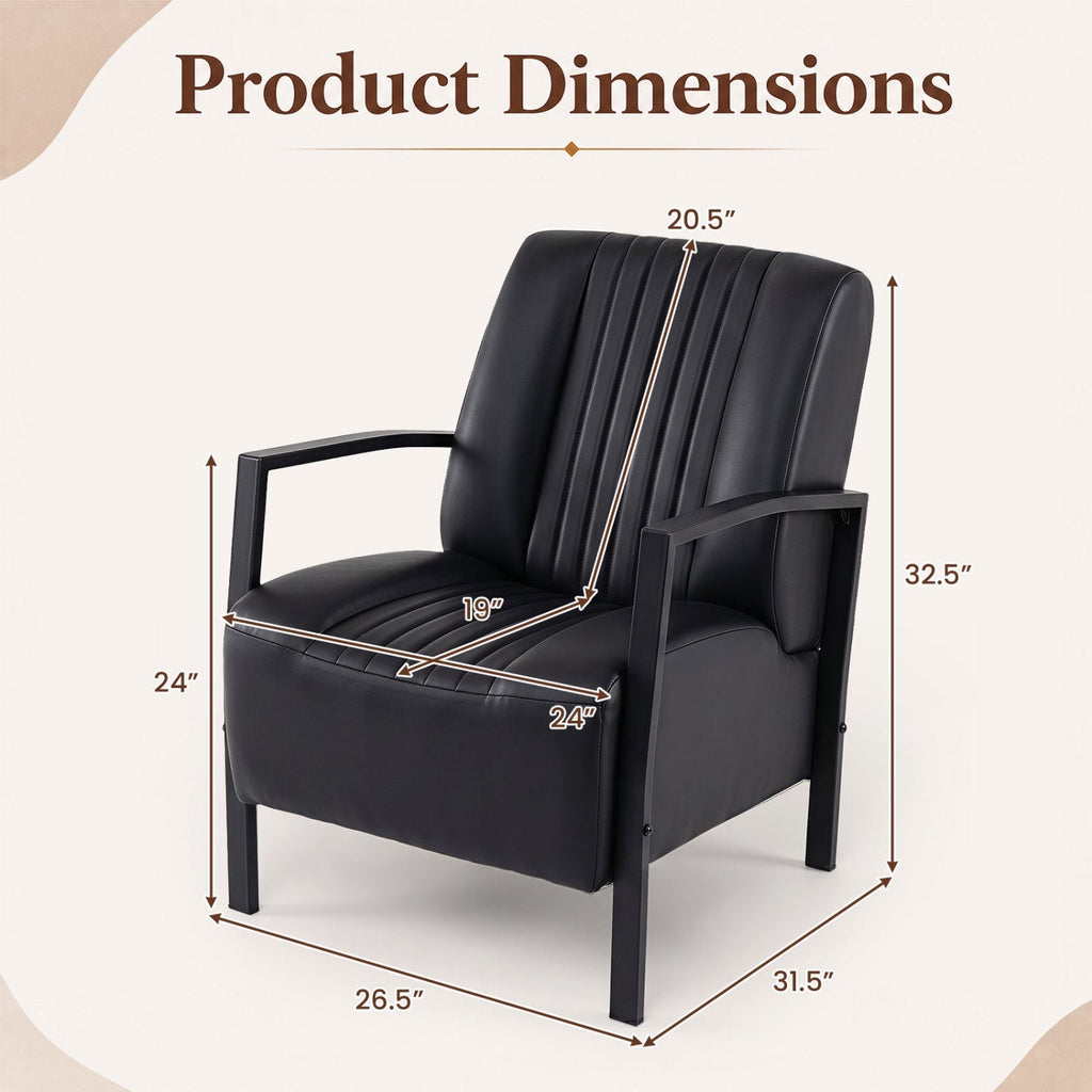 Upholstered Accent Chair with Padded Seat and Armrests