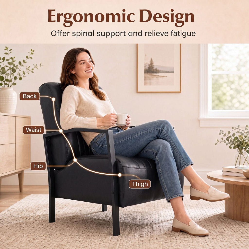 Upholstered Accent Chair with Padded Seat and Armrests
