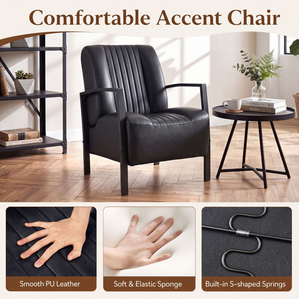 Upholstered Accent Chair with Padded Seat and Armrests