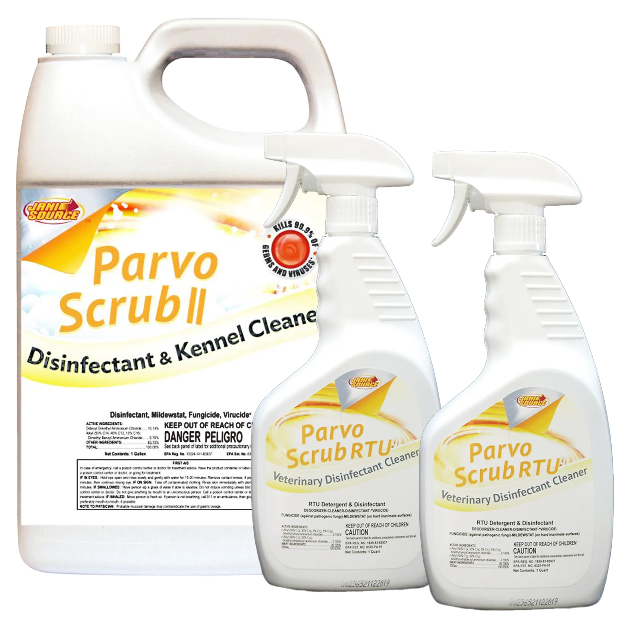 ParvoScrub II – EPA-Registered Super Concentrate Disinfectant for Kennels & Veterinary Use (1 Gal)