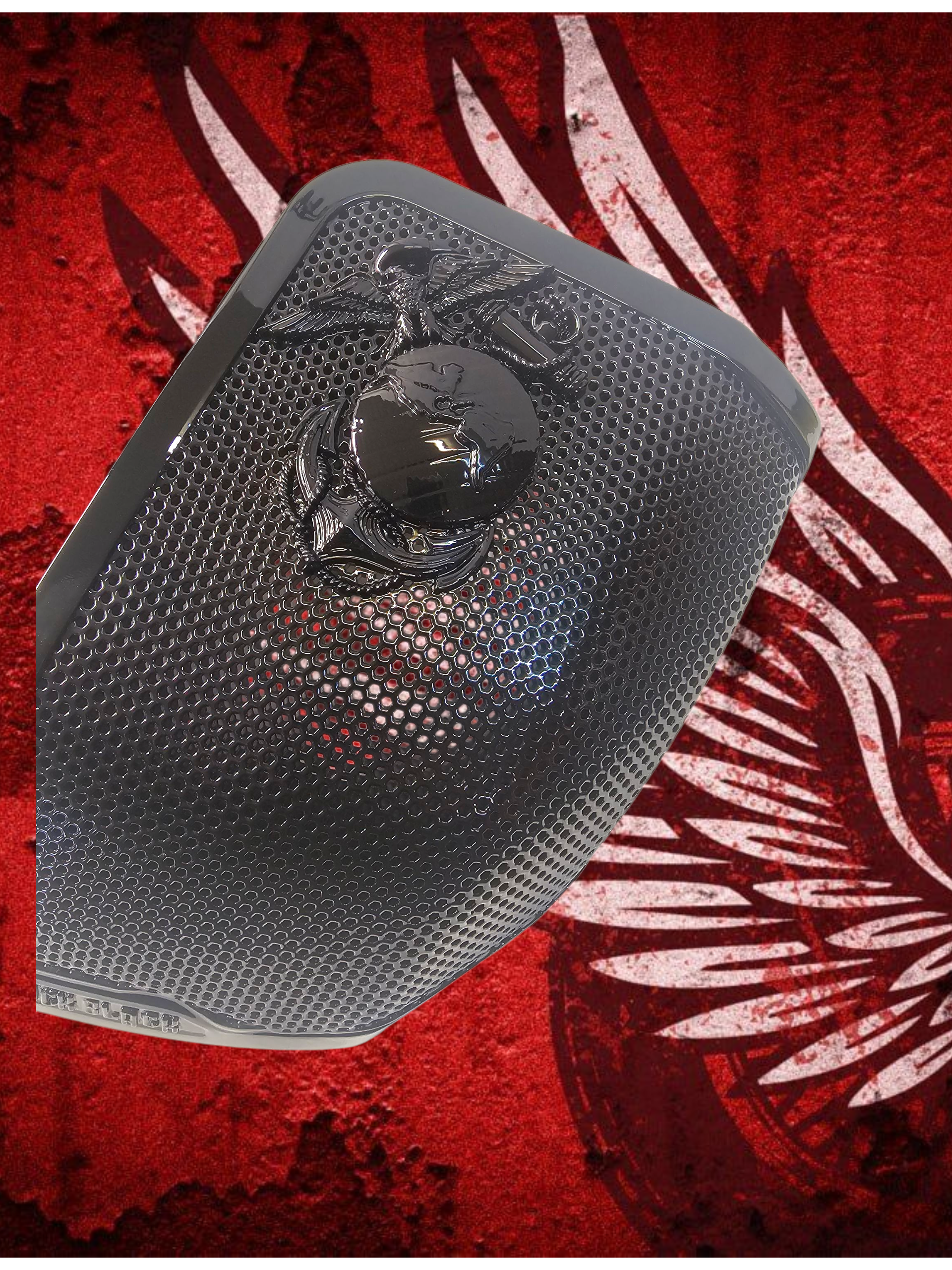 24+ Harley Davidson bag lid Speaker Grill Cover USMC