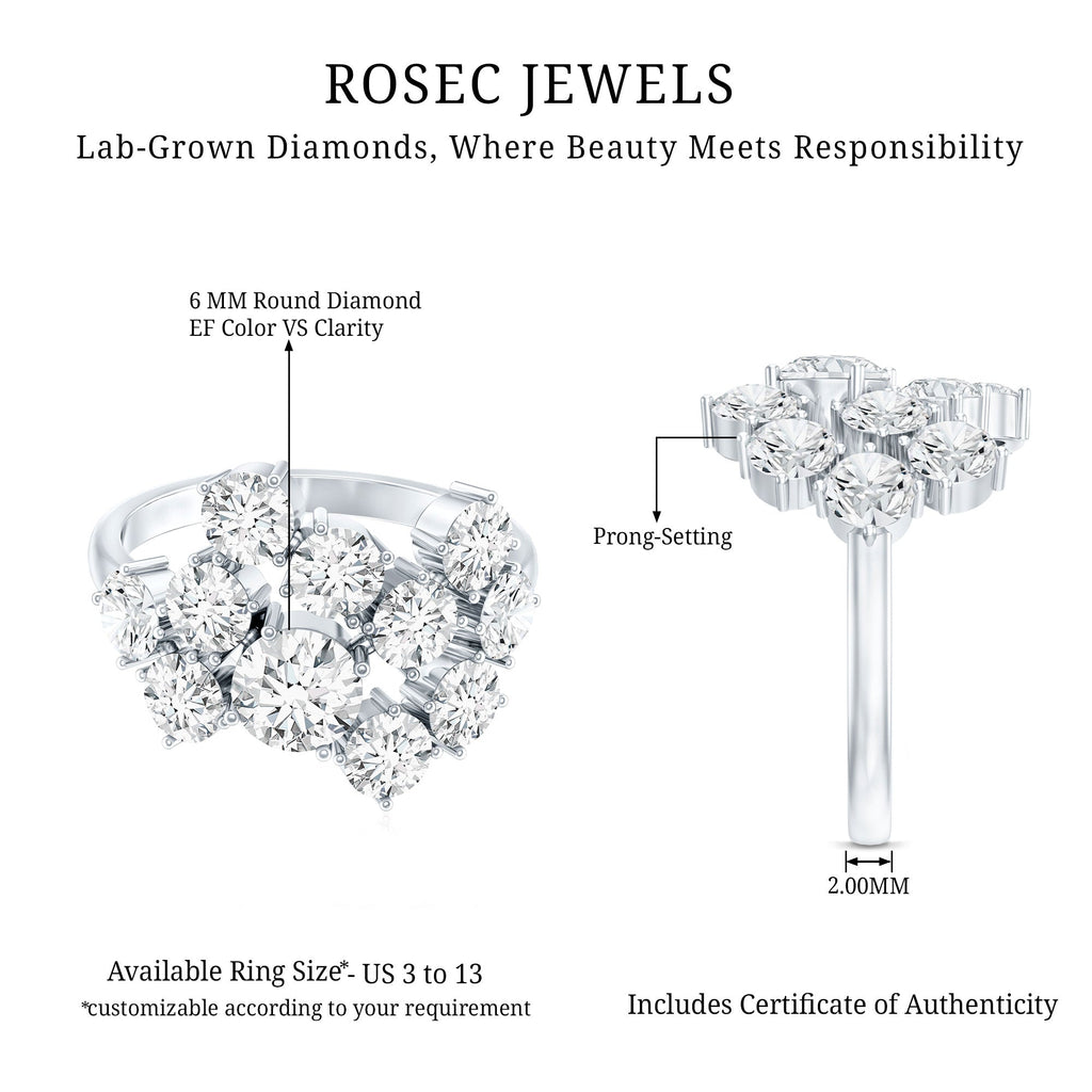 Certified Lab Grown Diamond Statement Engagement Ring for Women