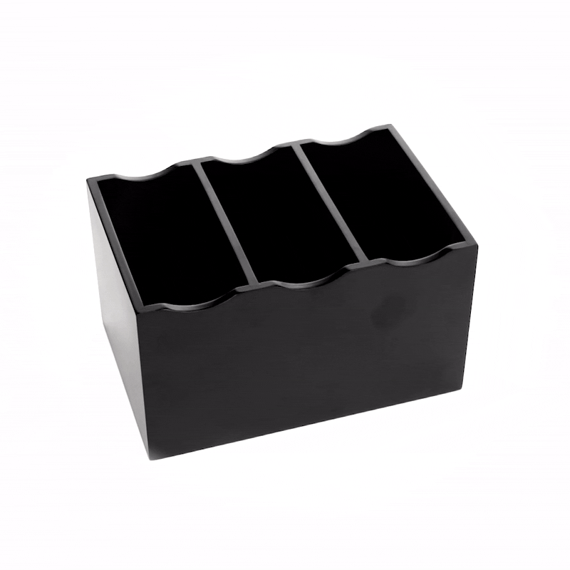 Eco Display Rectangle Black Bamboo Flatware Display - 8 1/4" x 5 1/2" x 4 3/4" - 1 count box