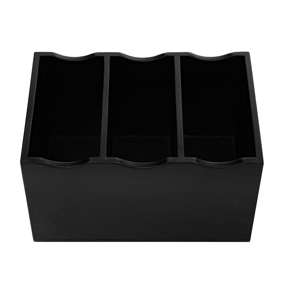 Eco Display Rectangle Black Bamboo Flatware Display - 8 1/4" x 5 1/2" x 4 3/4" - 1 count box
