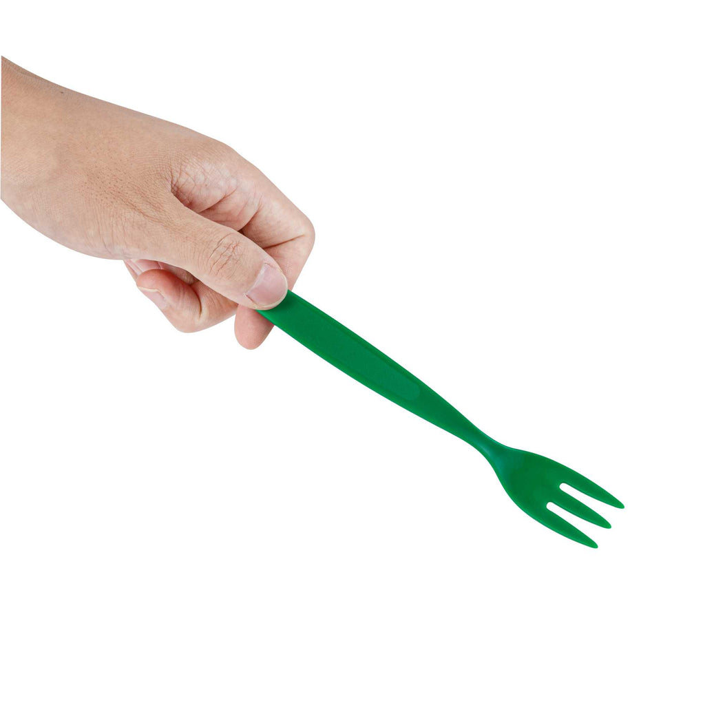 RW Kids Green Plastic Fork - 6 3/4" - 10 count box