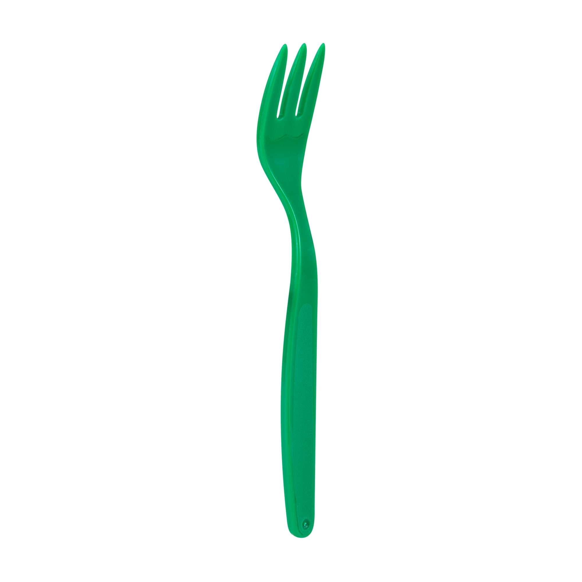 RW Kids Green Plastic Fork - 6 3/4" - 10 count box