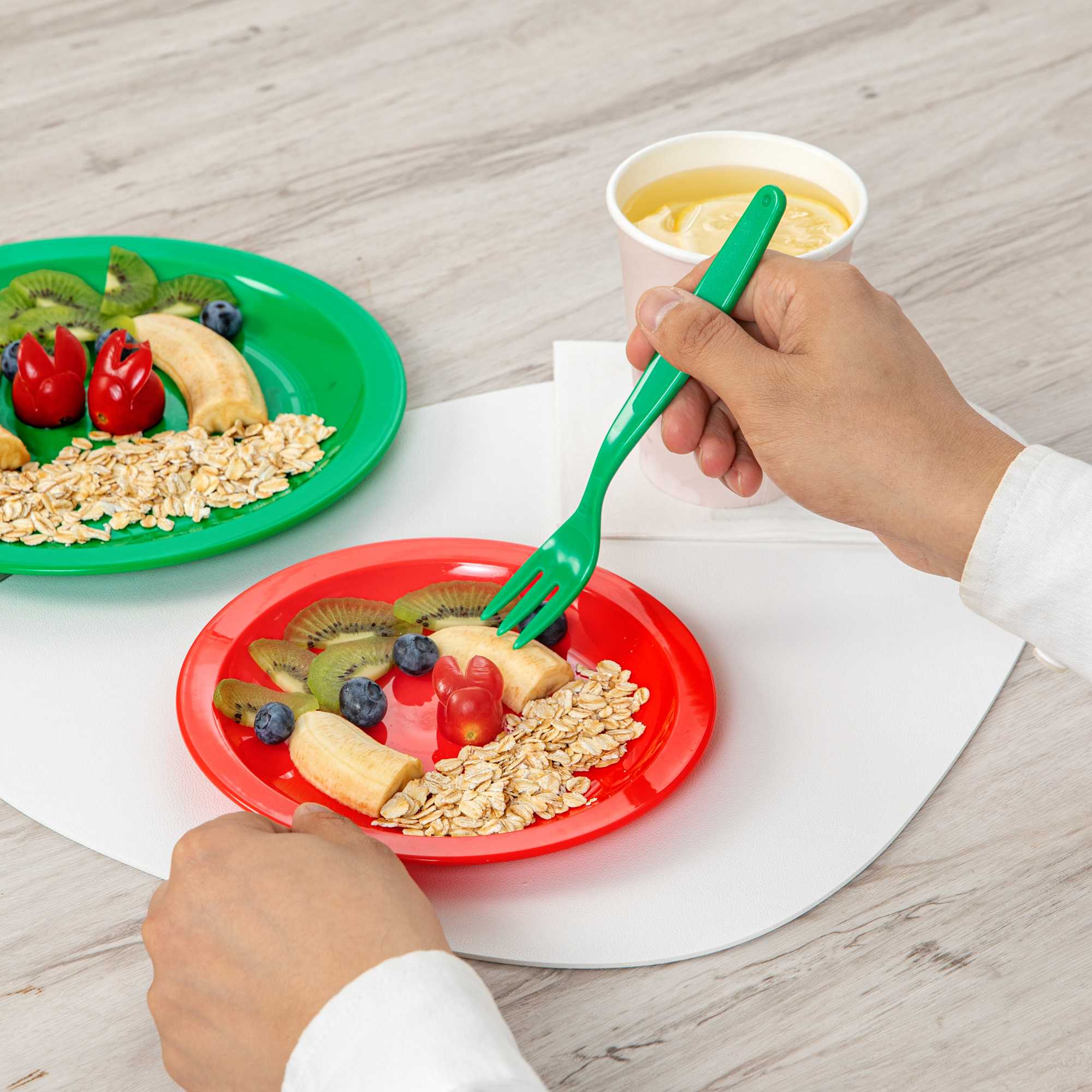 RW Kids Green Plastic Fork - 6 3/4" - 10 count box