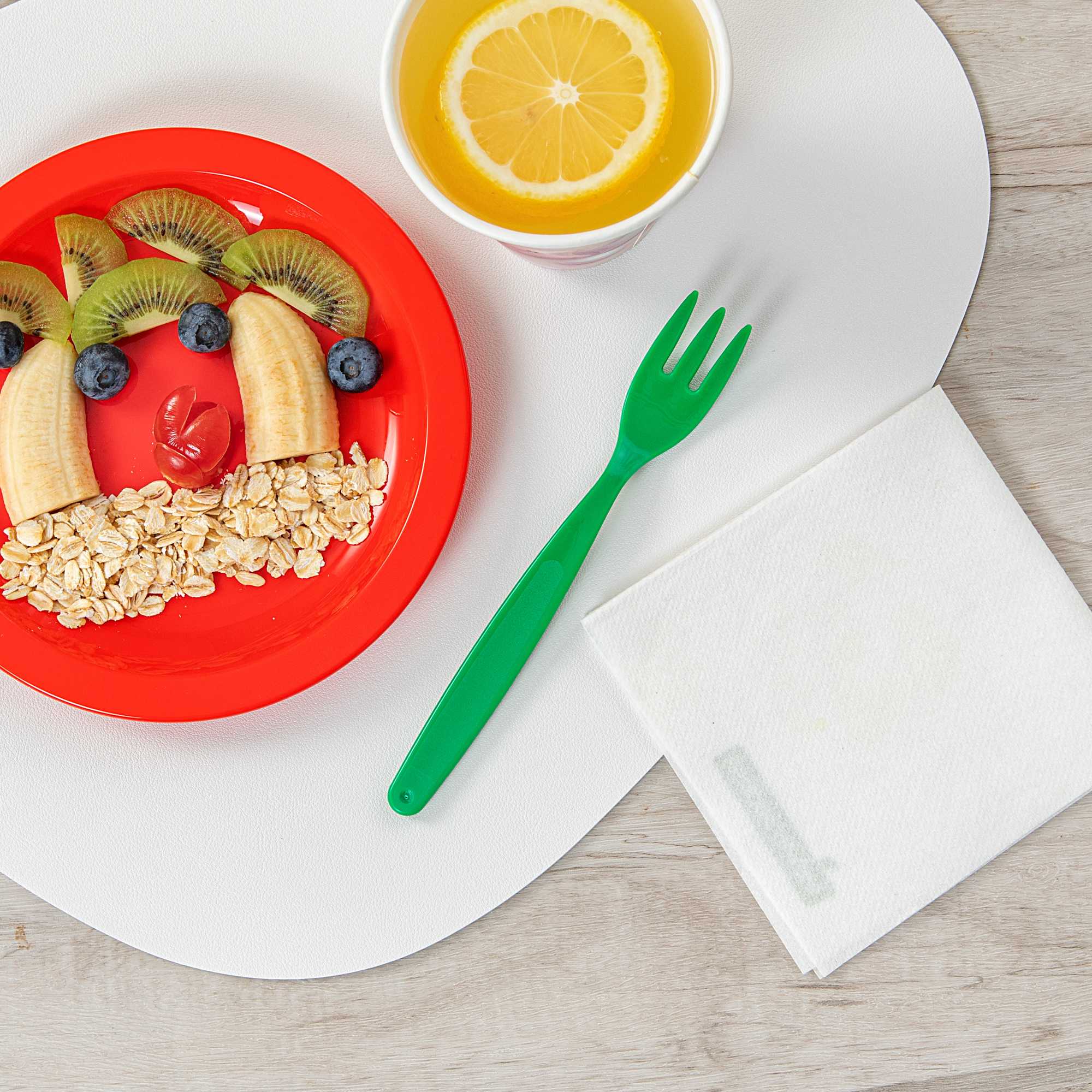 RW Kids Green Plastic Fork - 6 3/4" - 10 count box