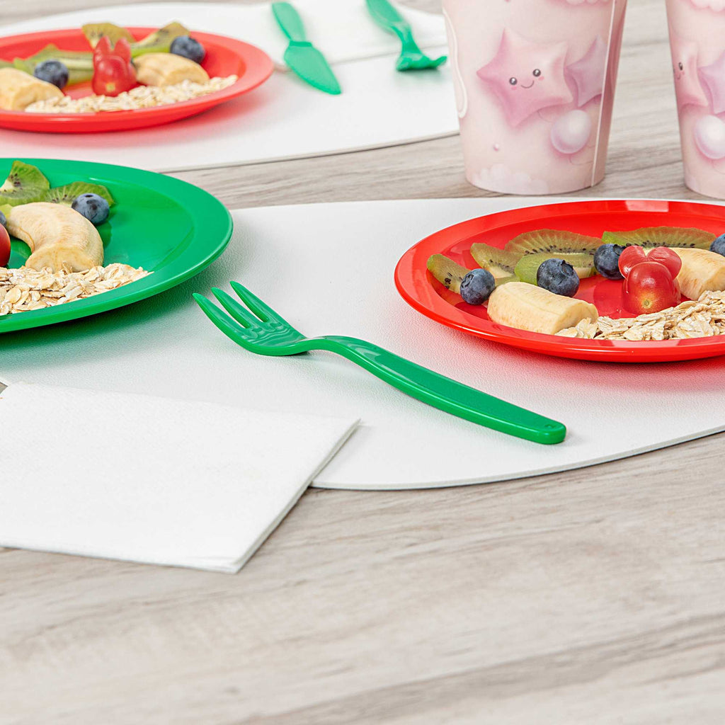 RW Kids Green Plastic Fork - 6 3/4" - 10 count box