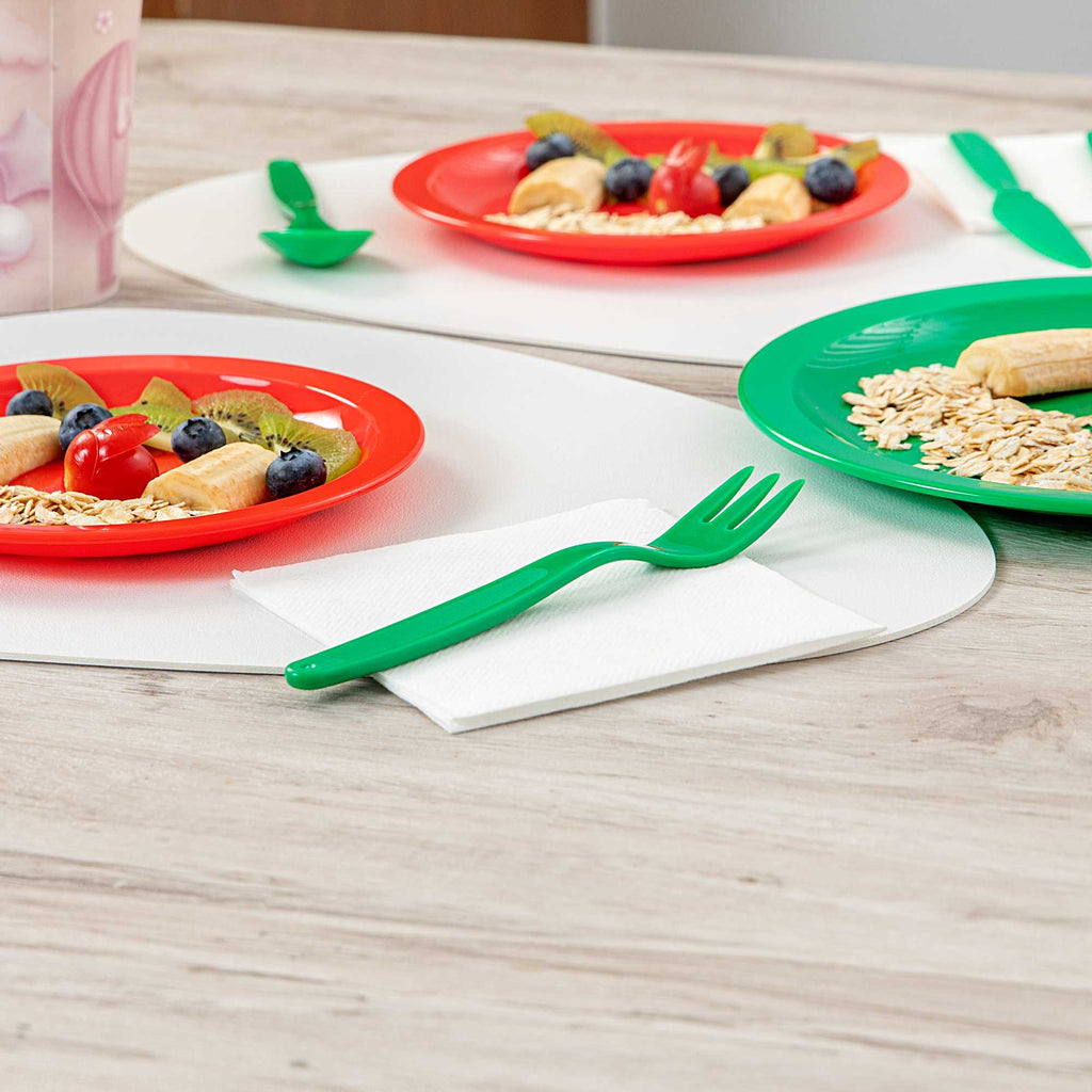 RW Kids Green Plastic Fork - 6 3/4" - 10 count box