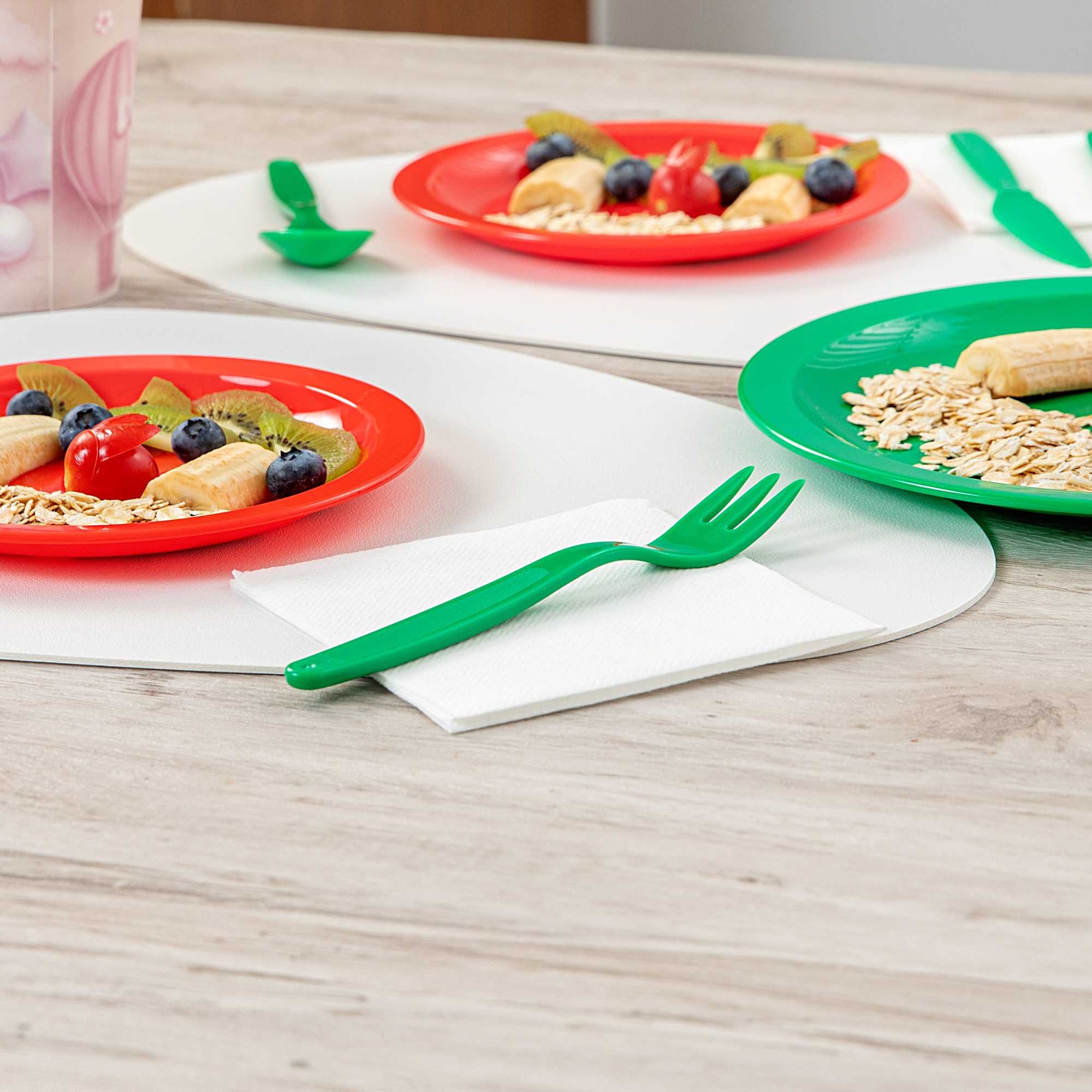 RW Kids Green Plastic Fork - 6 3/4" - 10 count box