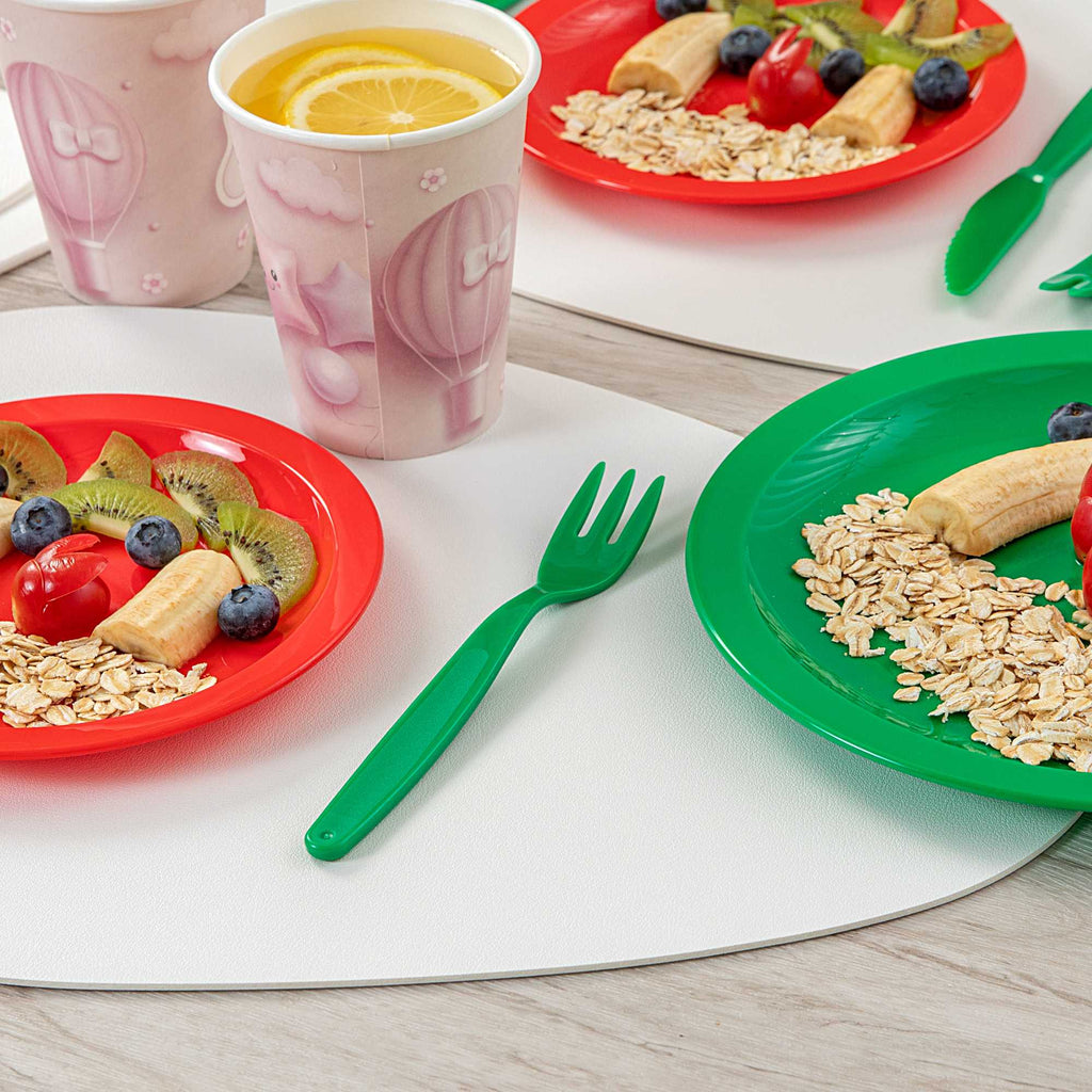 RW Kids Green Plastic Fork - 6 3/4" - 10 count box