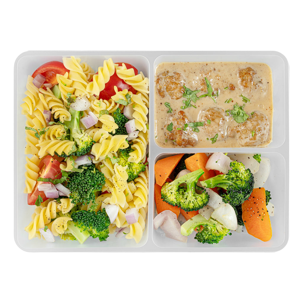 Bio Tek 40 oz White Plastic 3-Compartment Insert Tray - Fits 49 / 71 / 98 Bio Box Take Out Container, Microwave-Safe - 200 count box