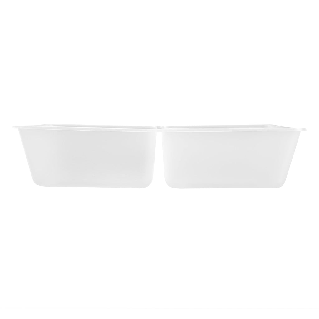 Bio Tek 40 oz White Plastic 3-Compartment Insert Tray - Fits 49 / 71 / 98 Bio Box Take Out Container, Microwave-Safe - 200 count box