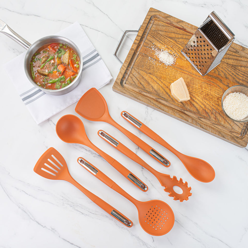 Met Lux Orange Silicone Cooking Utensil Set - 6-Piece - 10 count box