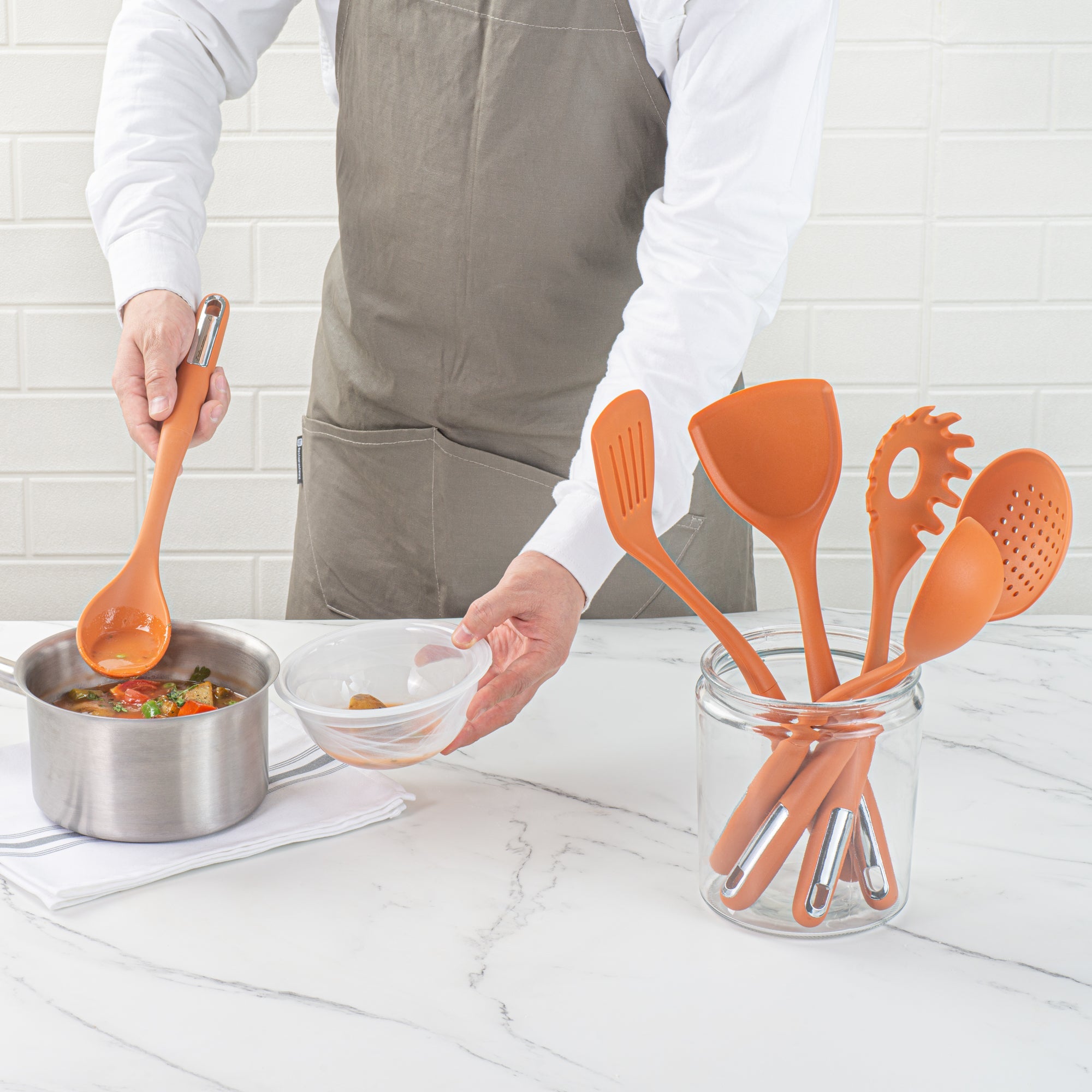 Met Lux Orange Silicone Cooking Utensil Set - 6-Piece - 10 count box