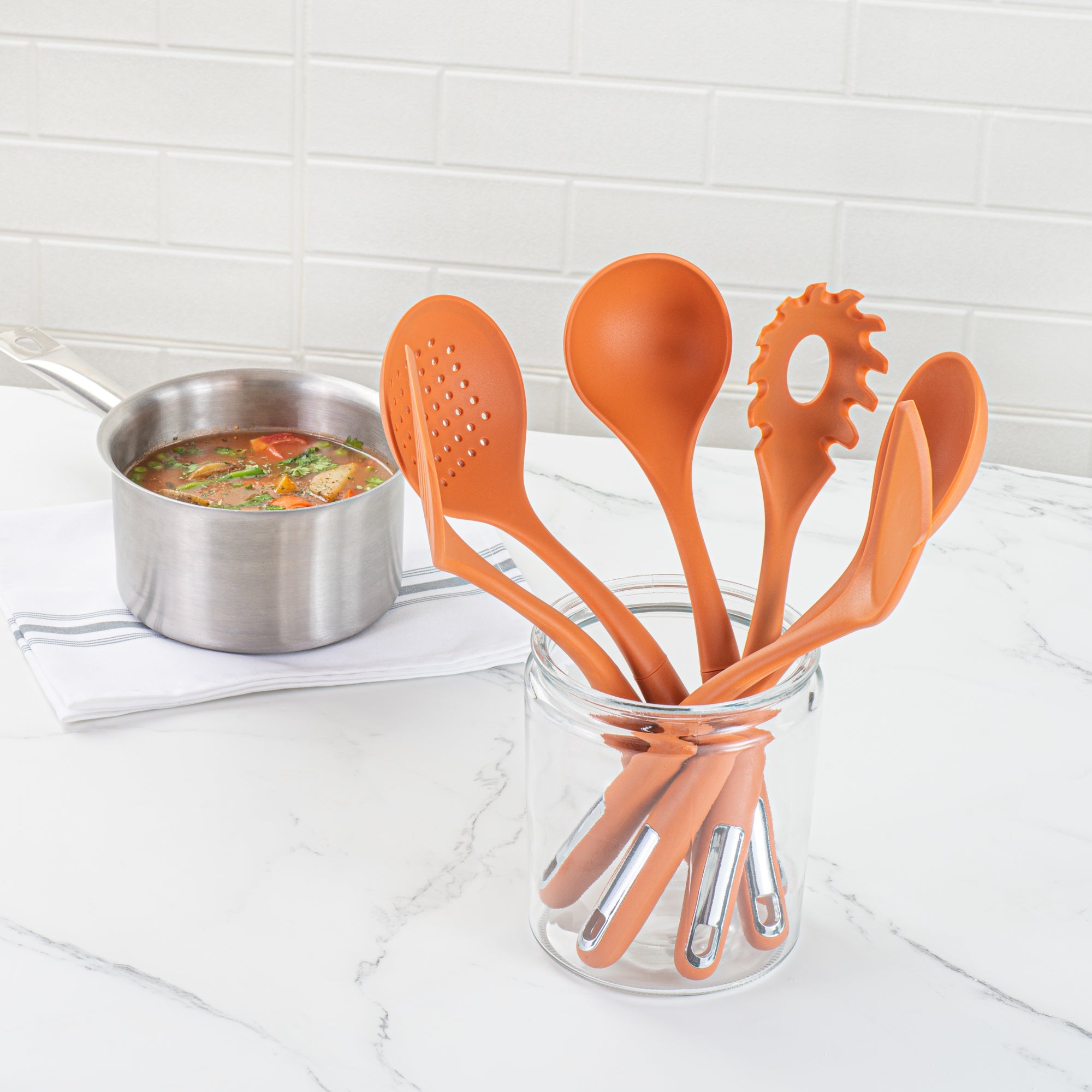 Met Lux Orange Silicone Cooking Utensil Set - 6-Piece - 10 count box