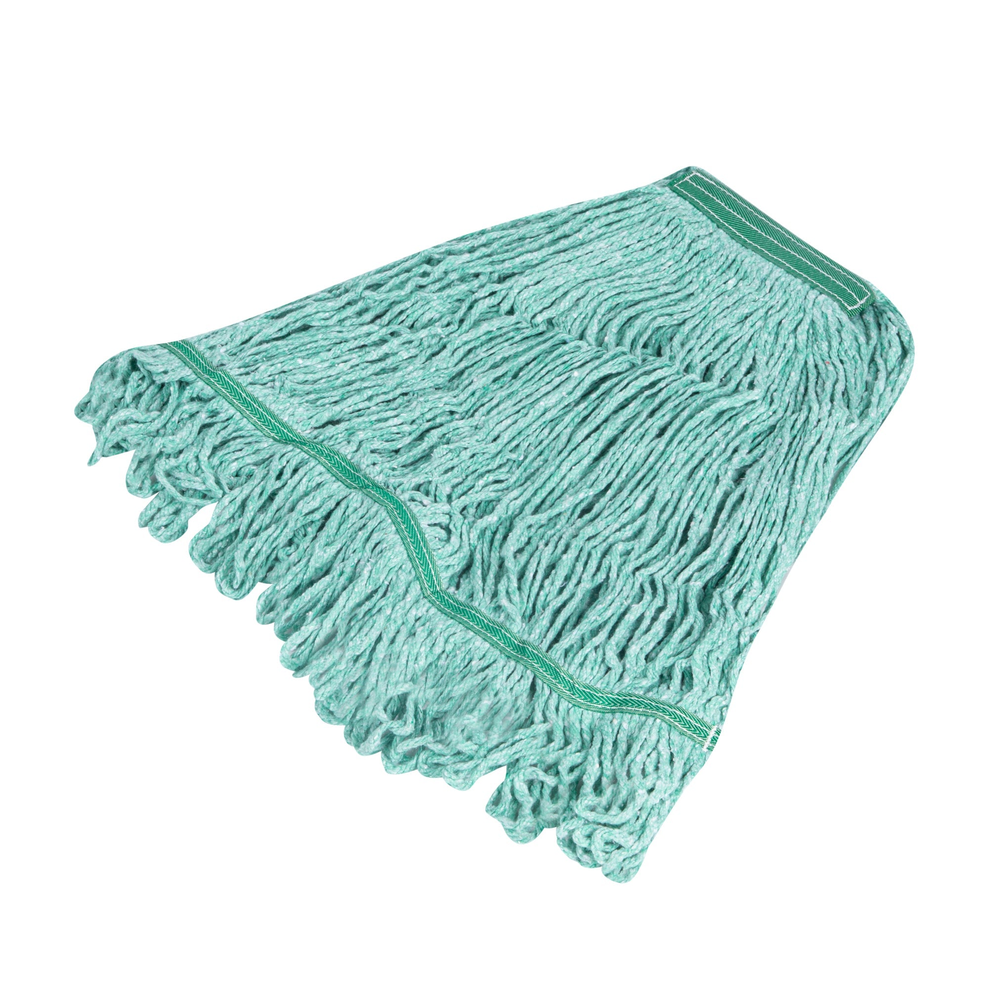 Clean Tek Professional 16 oz Green Cotton Blend Heavy Duty Wet Mop Head - with 1 1/4" Headband- 1 count box