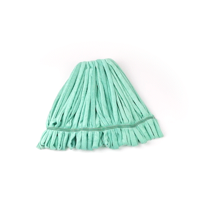 Clean Tek Professional 24 oz Green Microfiber Heavy Duty Wet Mop Head - with 1 1/4" Headband- 1 count box