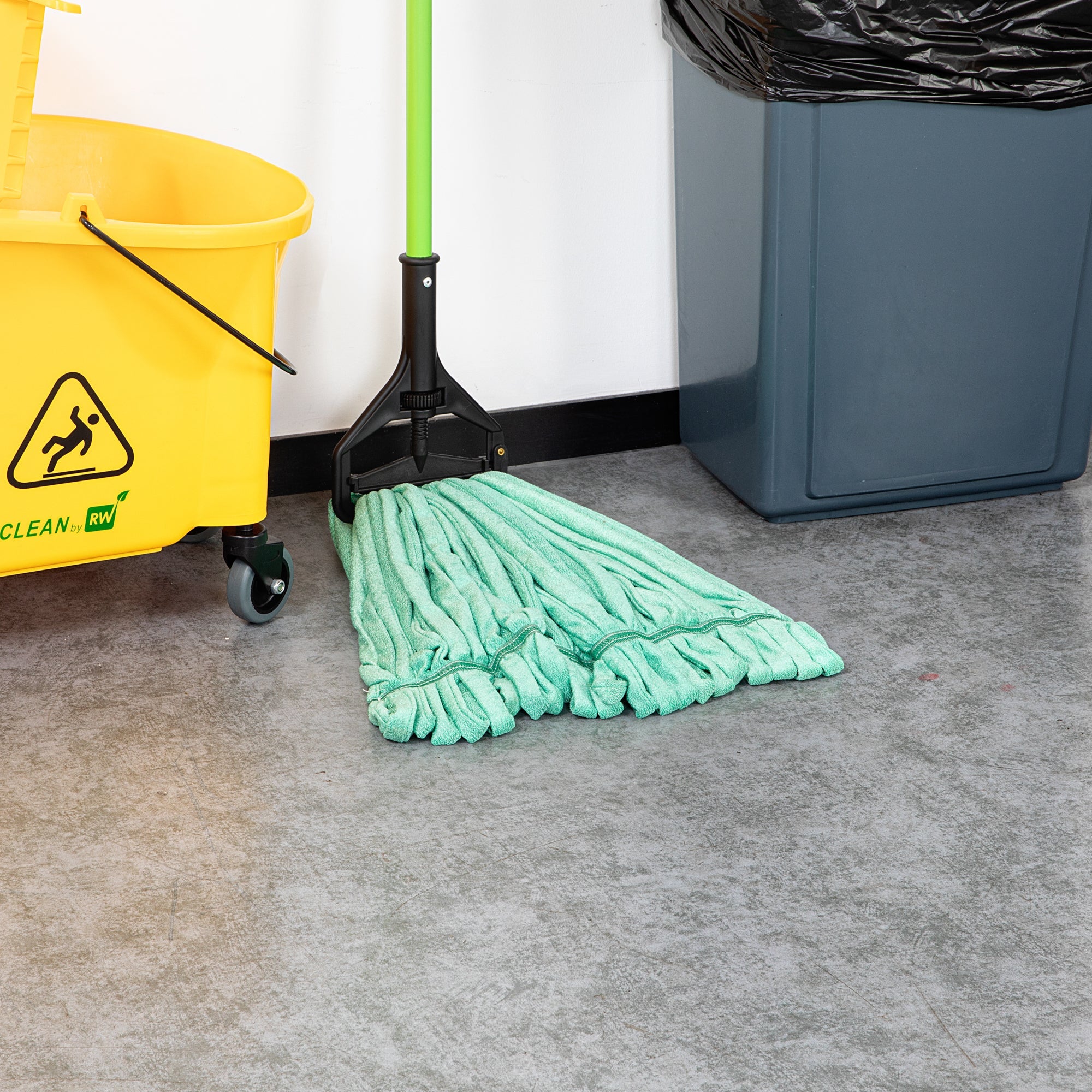 Clean Tek Professional 24 oz Green Microfiber Heavy Duty Wet Mop Head - with 1 1/4" Headband- 1 count box