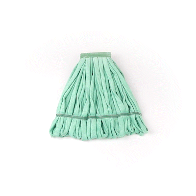 Clean Tek Professional 18 oz Green Microfiber Heavy Duty Wet Mop Head - with 5" Headband- 1 count box