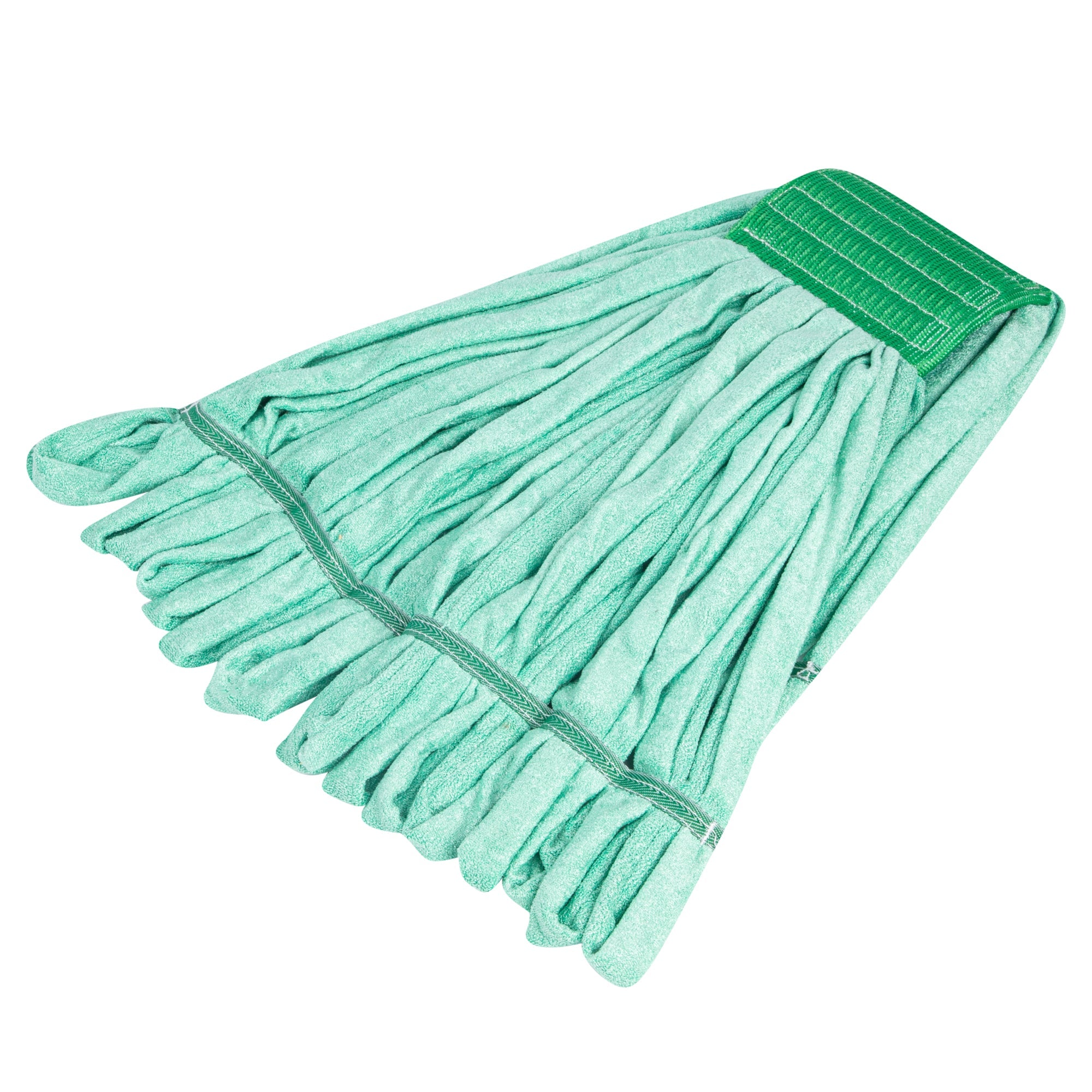 Clean Tek Professional 18 oz Green Microfiber Heavy Duty Wet Mop Head - with 5" Headband- 1 count box