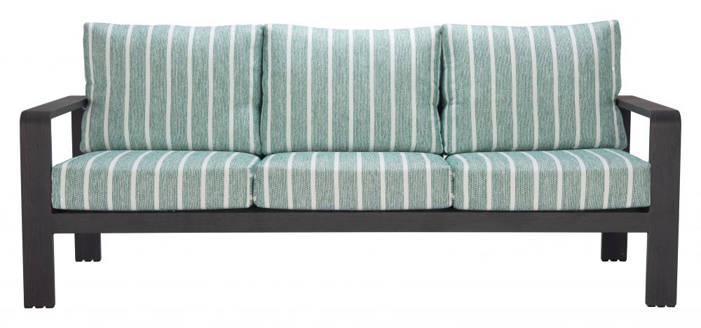 Rolig Green Olefin Fabric Outdoor Sofa