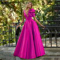 Women Satin Party Long Formal Prom Evening Dress A Line