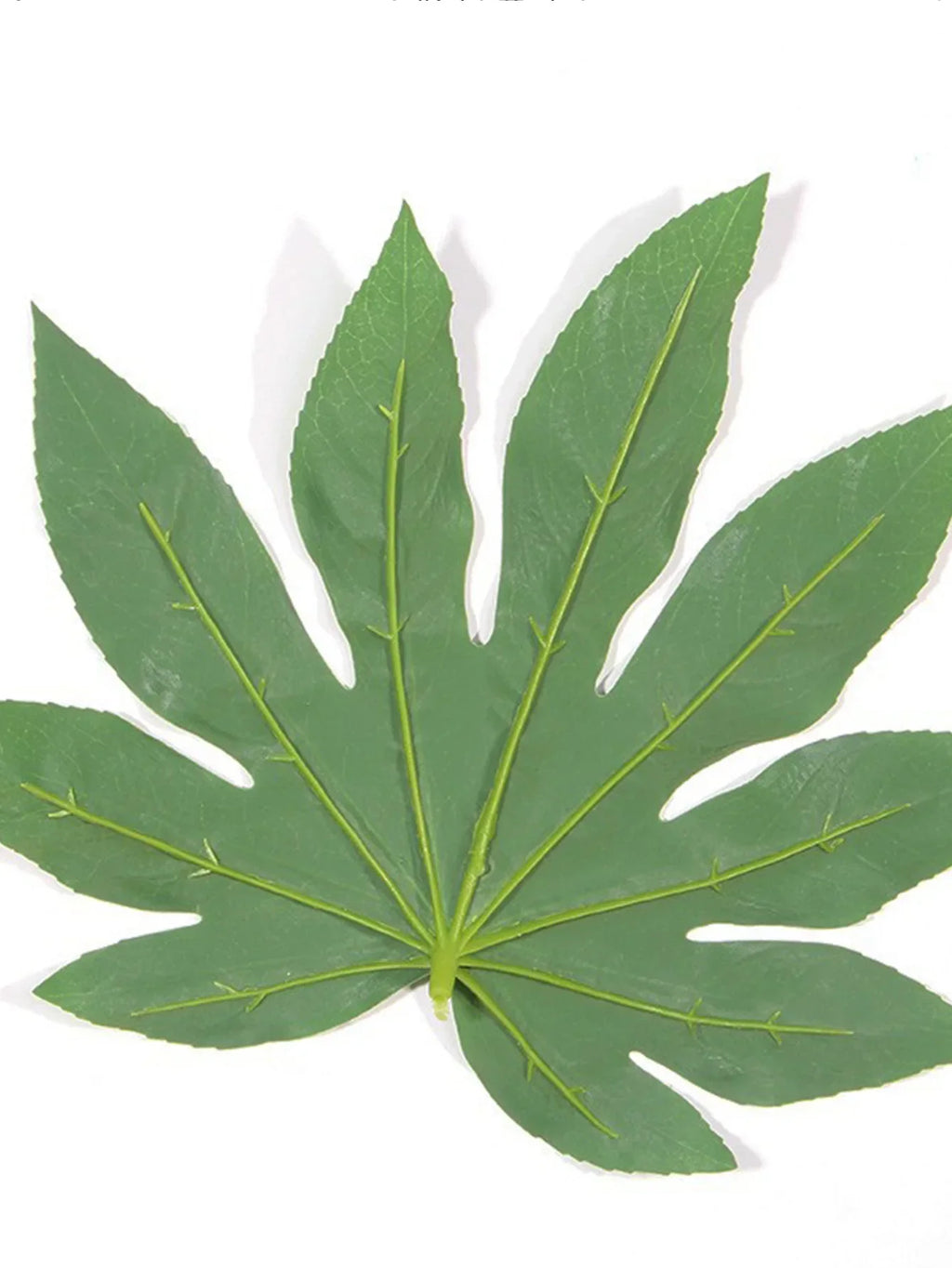 Dlight Decor 5 or 10pcs Tropical Fatsia Monstera Leaves for Table and Home Decor
