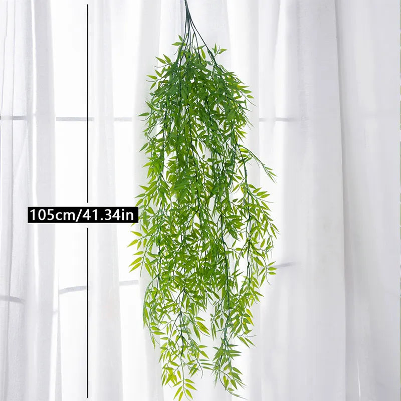 Dlight Decor 105cm Hanging Bamboo Leaf Vine for Garden and Home Wall Decor
