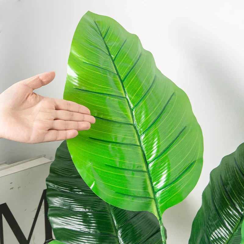 Dlight Decor 85cm Tropical Palm Banana Tree Branch with Monstera Leaves