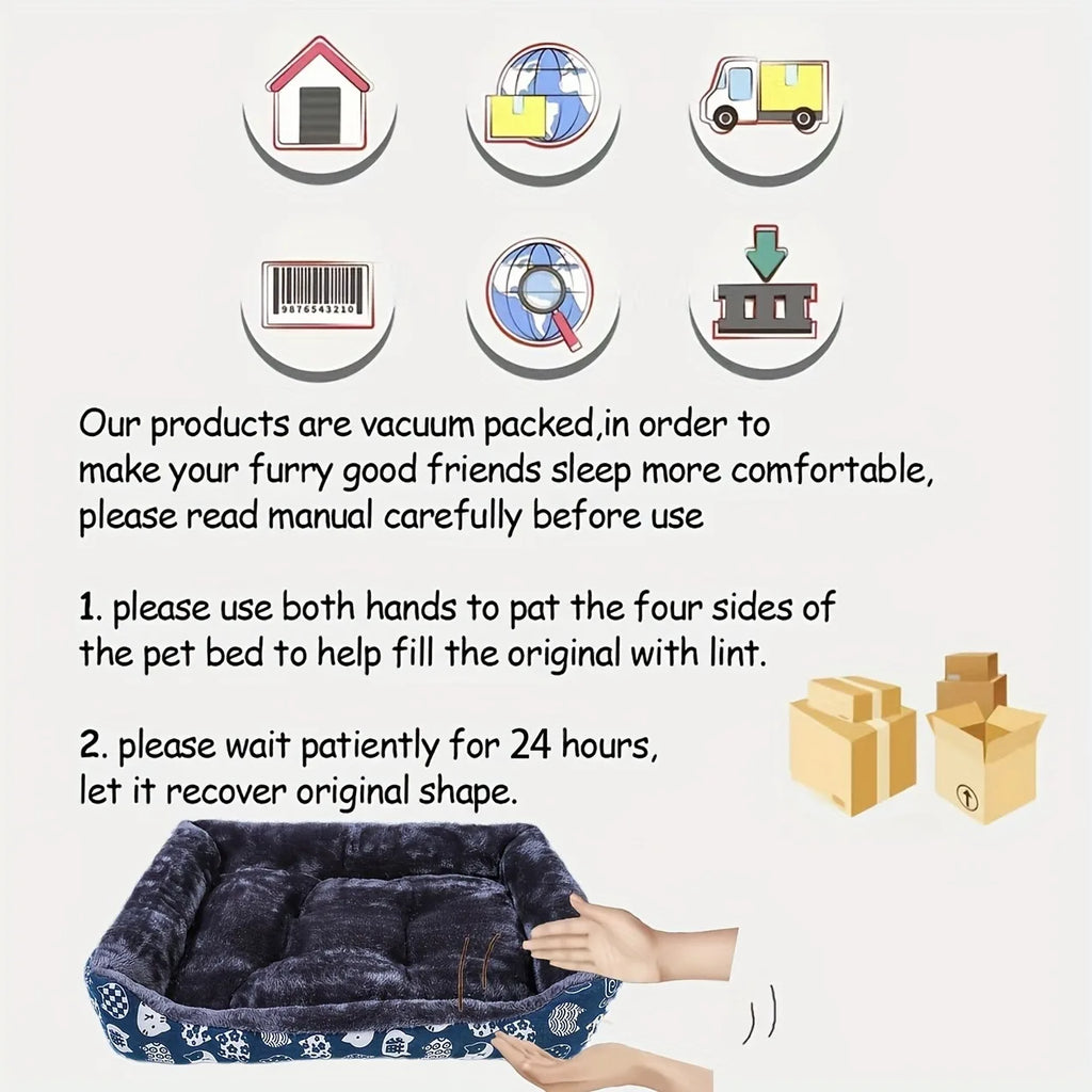 Plush Pet Bed Sofa Mat – Soft Winter Dog & Cat Cushion, Breathable & Washable, Small/Medium/Large