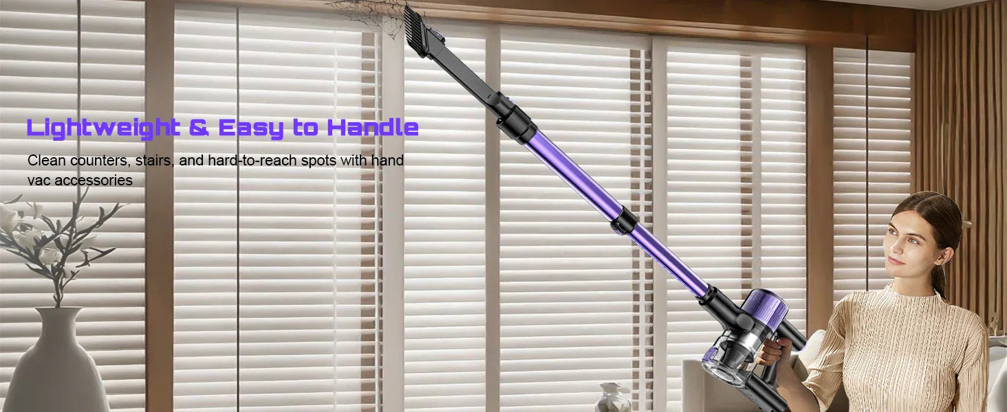 Cordless Handheld Vacuum Cleaner,55KPA,Touch Screen,Smart Dust Sensor,Auto Speed Control for Home Bed/Carpet/Pet Hair/Hard Floor