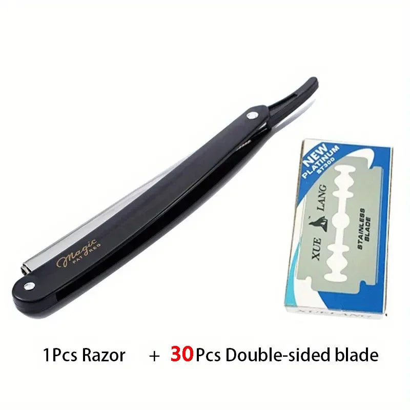 Vintage Manual Shaver for Men – Classic Barbershop Razor with 10 Stainless Steel Blades | Traditional Wet Shaving & Grooming Razor