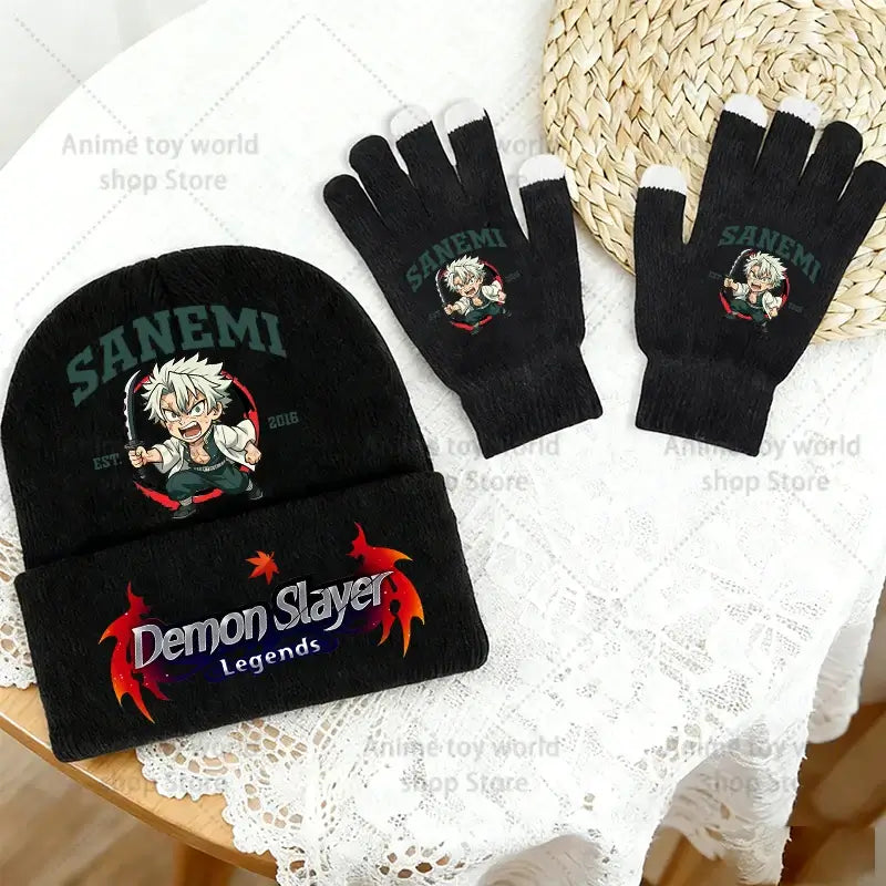 Demon Slayer Hat Gloves Set: Tanjiro Winter Knit Kit