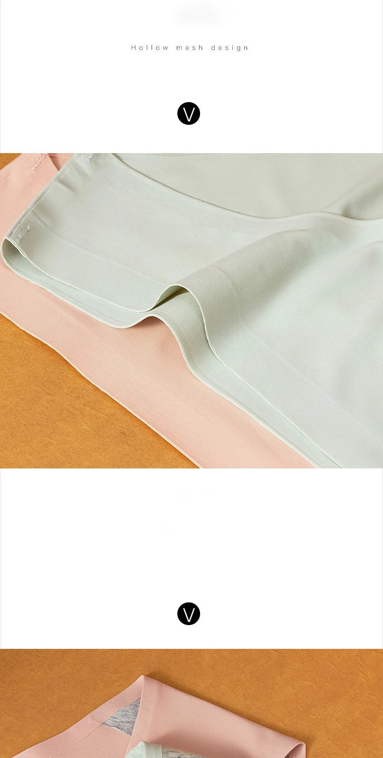 10PCS/Set Seamless women's Comfortable Underwear Silk Satin Breathable