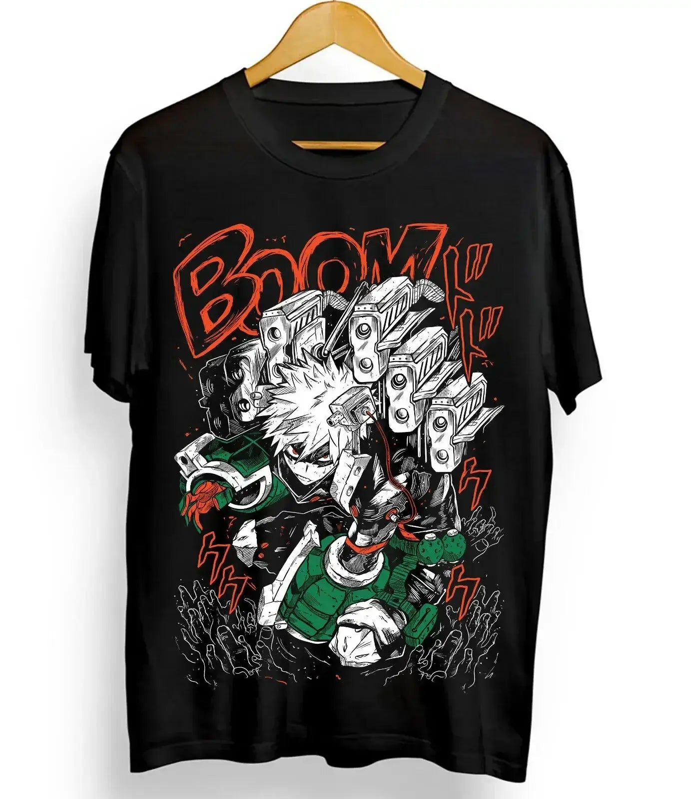 Bakugou T-Shirt: Deku Rivalry Oversized Black Tee