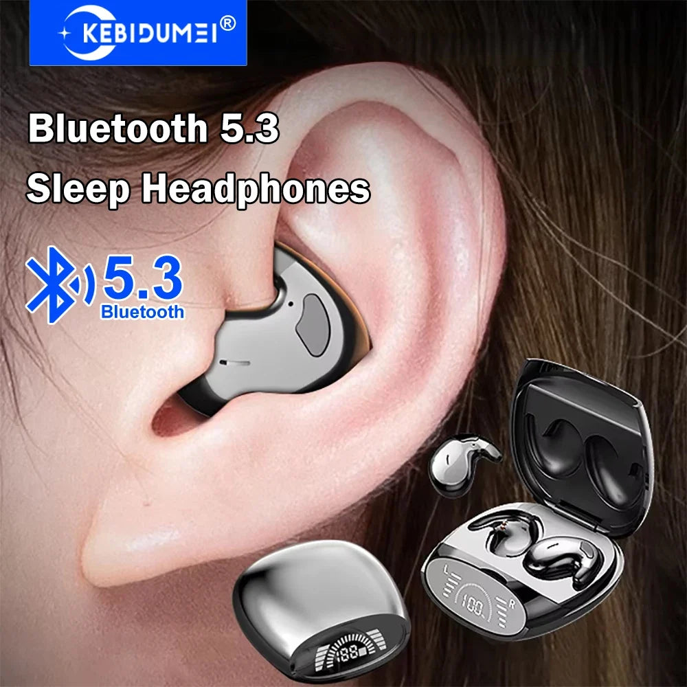 KEBIDUMEI Sleep Earbuds Bluetooth 5.3 Invisible Earphones Noise Reduction Wireless Headsets HiFi Stereo Sports Headphones