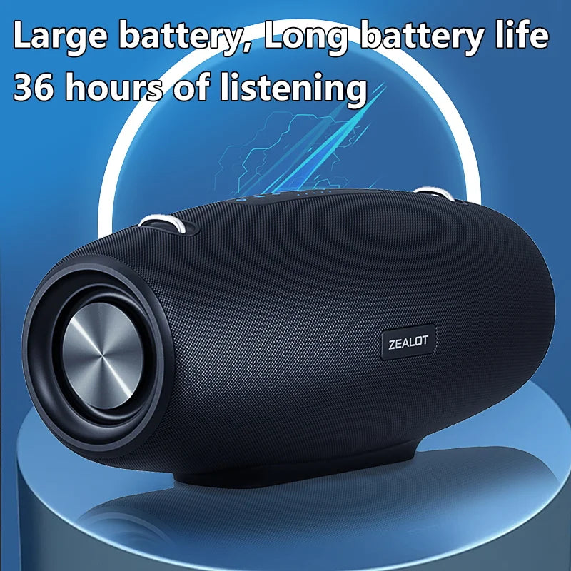 Portable Waterproof Bluetooth Speaker with Shoulder Strap, Loud Stereo and Deep Bass, 40-Hour Playtime, 14400mAh Battery