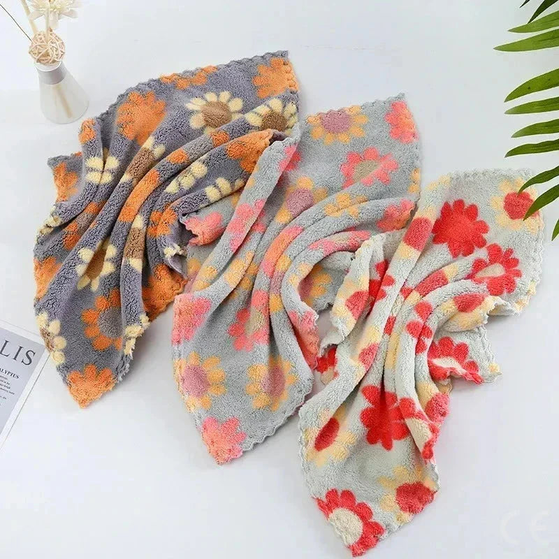 4PCS Cleaning Cloths – Soft Absorbent Coral Fleece Dish Towels